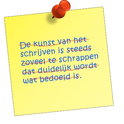 schrijven is schrappen